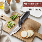 NovexaHome™ | Multi-Function Clever Cutter, 2-in-1 Kitchen Shears for Vegetables, Fruits & Bread