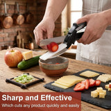 NovexaHome™ | Multi-Function Clever Cutter, 2-in-1 Kitchen Shears for Vegetables, Fruits & Bread
