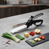 NovexaHome™ | Multi-Function Clever Cutter, 2-in-1 Kitchen Shears for Vegetables, Fruits & Bread