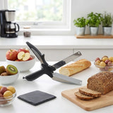 NovexaHome™ | Multi-Function Clever Cutter, 2-in-1 Kitchen Shears for Vegetables, Fruits & Bread